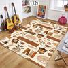 Soft Cozy Autumn Bakery Bookshop Botanical Boho Print Living Room Rug Washable Non-Slip Kitchen Bedroom Rug for Home Decor