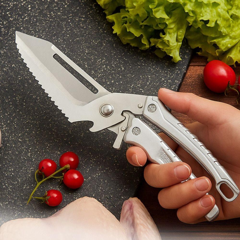 With Safety Buckle Chicken Bone Scissor Removable Food Scissor Kitchen Scissor Camping