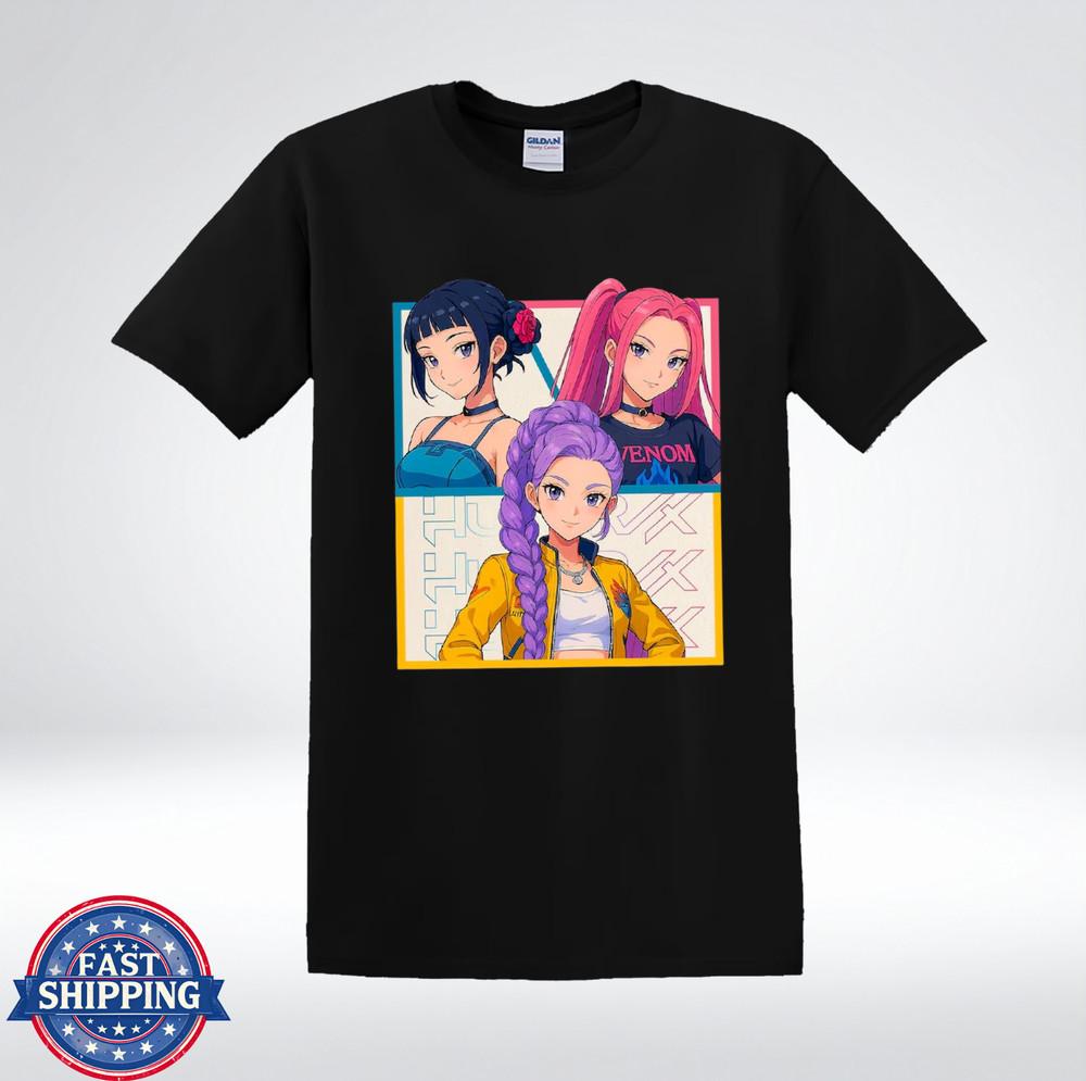 Huntrix Anime Girl Trio Pastel Aesthetic Cute Character Art Graphic T-Shirt