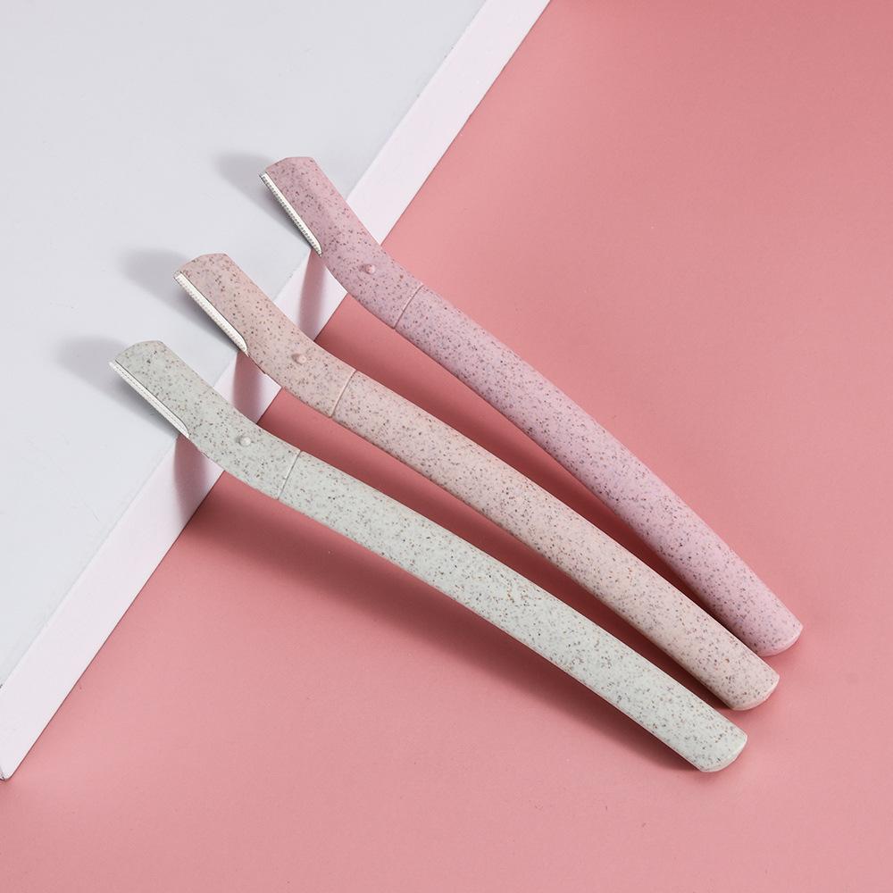 3Pcs/set eyebrow trimmer Portable stainless steel blade Wheat straw type women's eyebrow Beauty tool