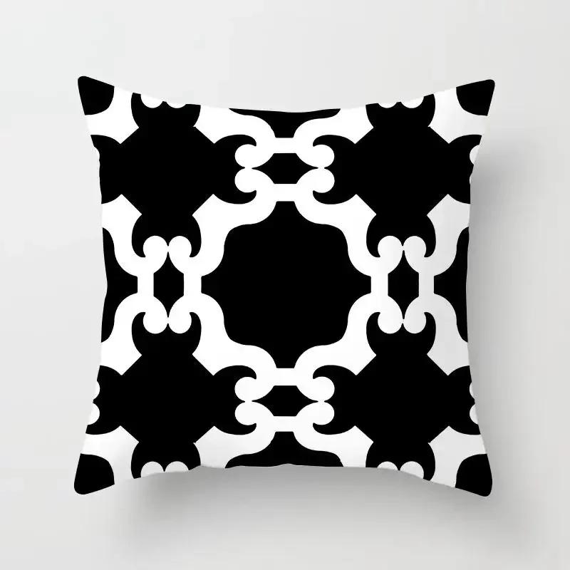 Black White Nordic Geometry Pillow Case Home Decor Decorative Polyester Cushion Cover for Bedroom Pillow Cover Hogar Funda Cojin