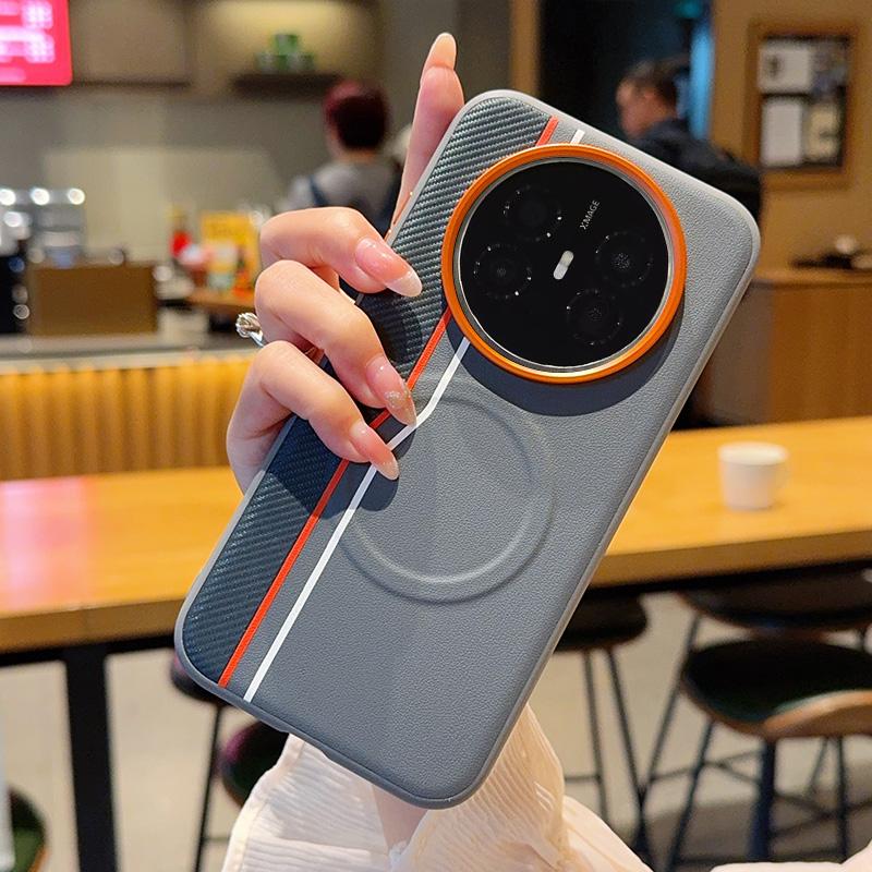 

For Huawei Mate 70 Air Case Magnetic Individual Metal Keys Different Leather Textures Good Grip Trendy Case Cover Artificial leather