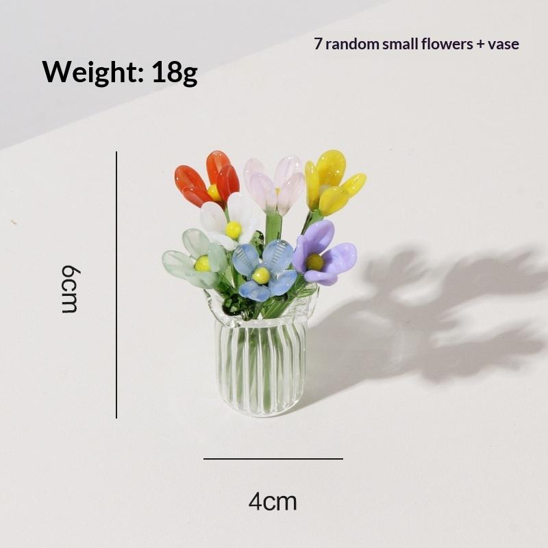 Handgefertigte Glasblumen, Glas-Simulation-Bouquet, Frische Blumenarrangement, Schreibtisch-Blumendekoration