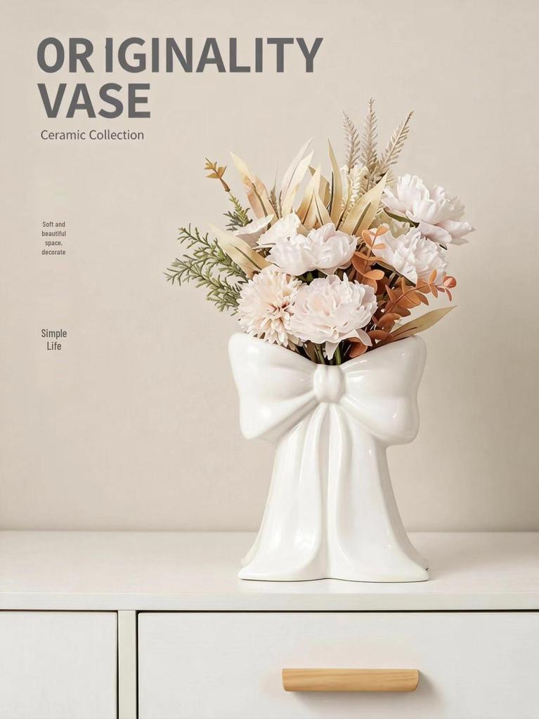 Kreative Keramikvase mit Schleifenknoten-Design für die Heimdekoration
