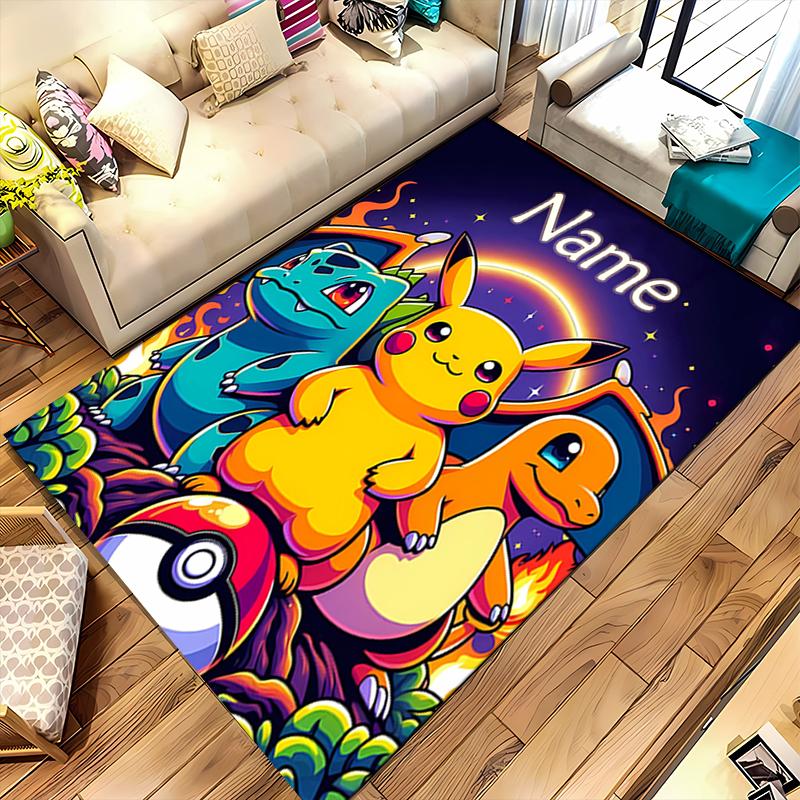 Custom personalization Pokémon Pikachu Area Rug - Perfect For Kitchen, Bathroom,Laundry Room Decor Large Size Available,Gift All Seasons