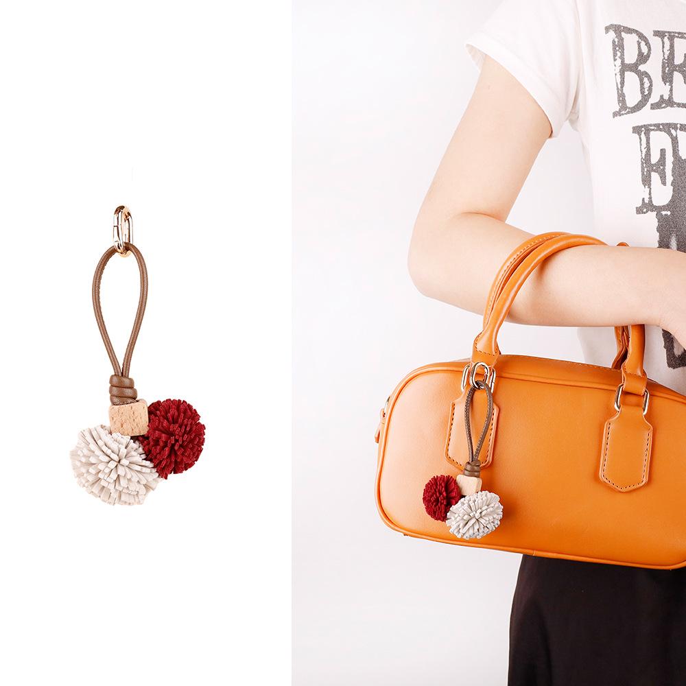 Zhang Yuanying Bayberry Ball Charm - Handmade Woven Bag and Shoe Ornament Keychain