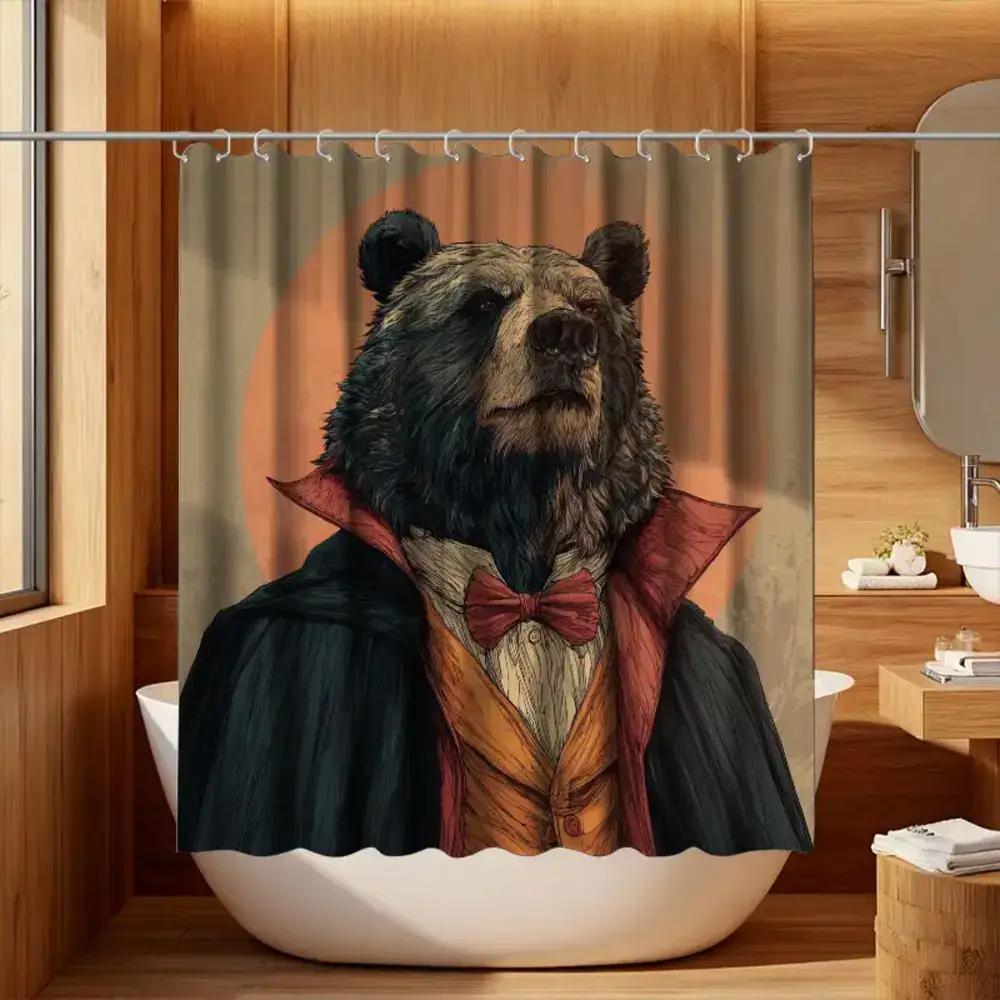 

1pc Bathroom Shower Curtain, Superhero Theme Day, Plague Anniversary Shower Curtain, Includes 12 Hooks, 180*180cm Bathroom Cur 90x180cm