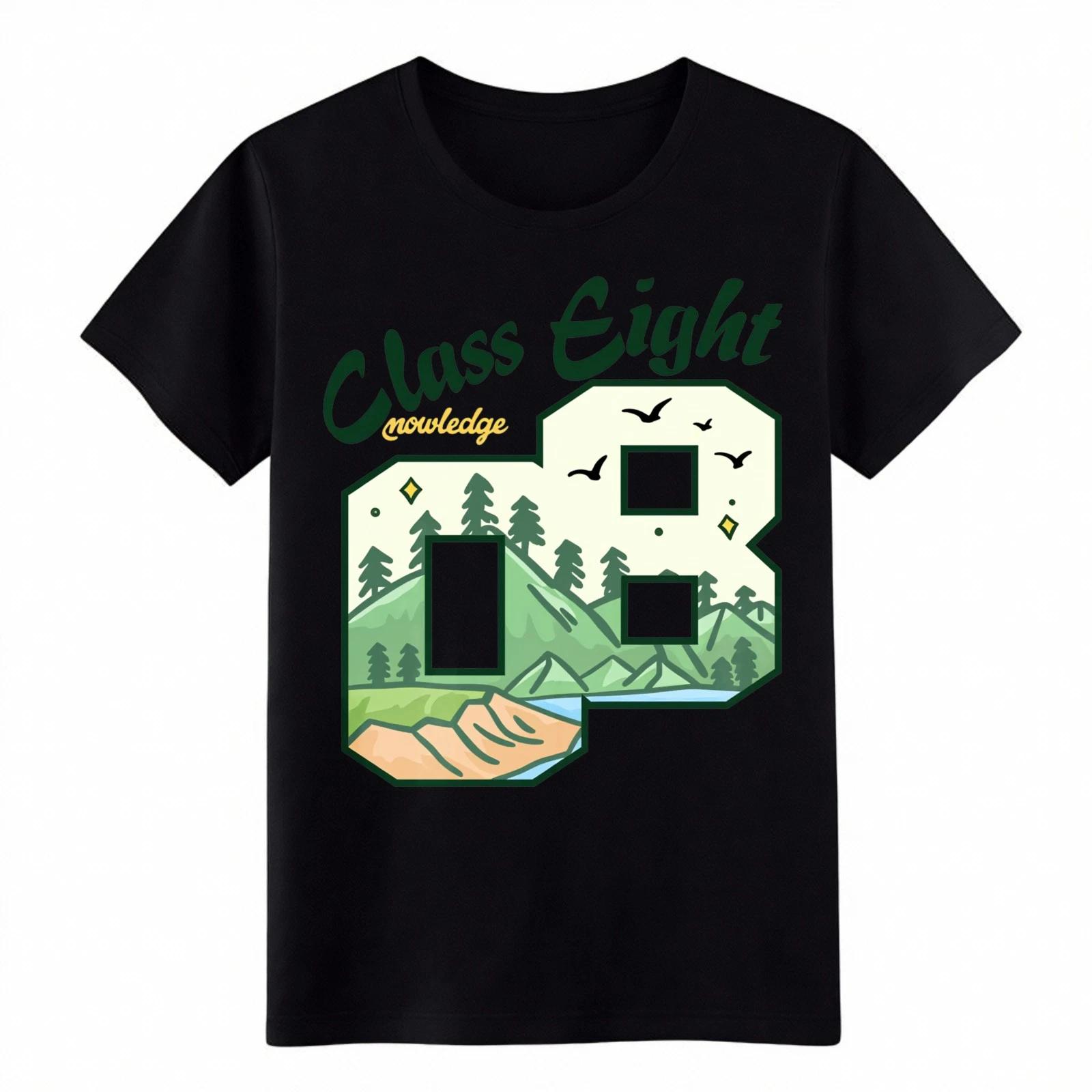 

Class Eight Nature Landscape Casual Student Cotton Graphic Tee for Men Women S