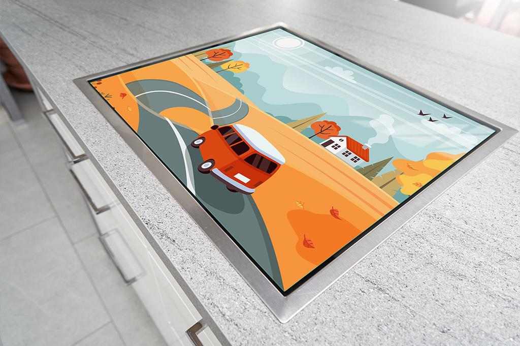 SZKLANA PŁYTA OCHRONNA NA KUCHENKĘ 70x52 AUTO