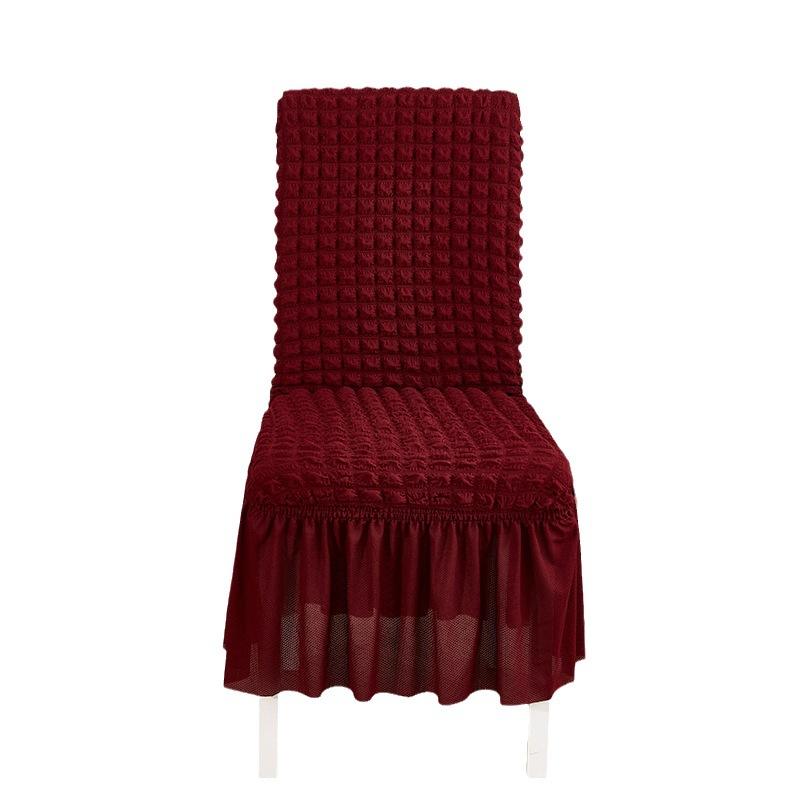 Chair Cover Bubble Yarn Solid Color Elastic Seat Cover Home Use Hotel Dust Resist Elastic Chair Cover Durable Durable