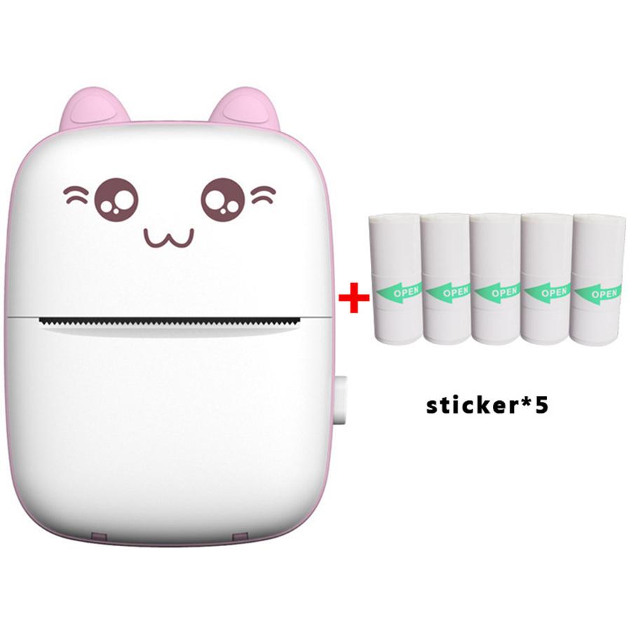 Portable Printer Bluetooth Connection Inkless Thermal Student Pocket Mini Label Printer School Office Supplies Stationery