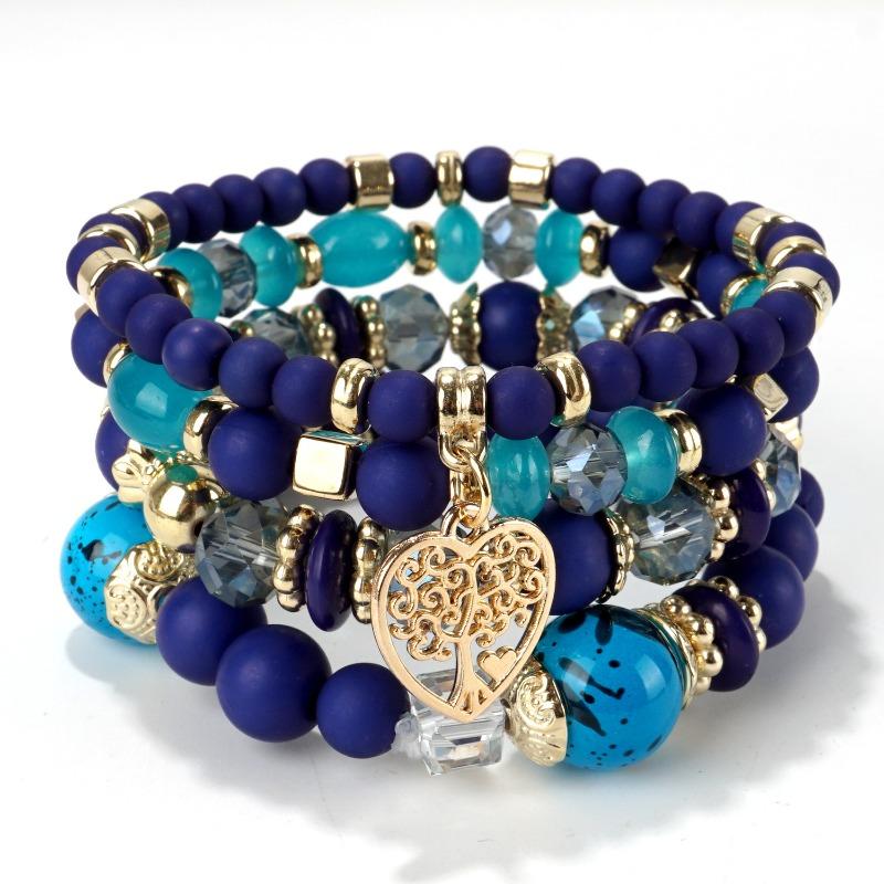 Bohemian bracelet creative tassel multi-layer beaded bracelet