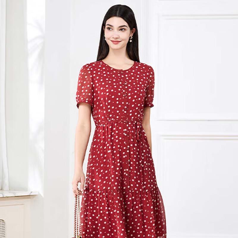 JESSIE Vintage French Polka Dot Short Sleeve Dress