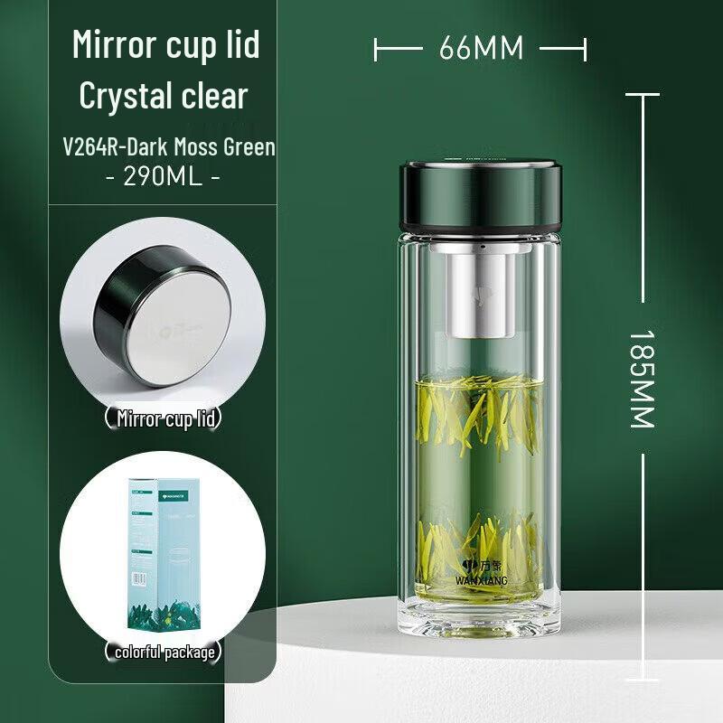 WANXIANG Double-Layer Car Tea Glass Cup