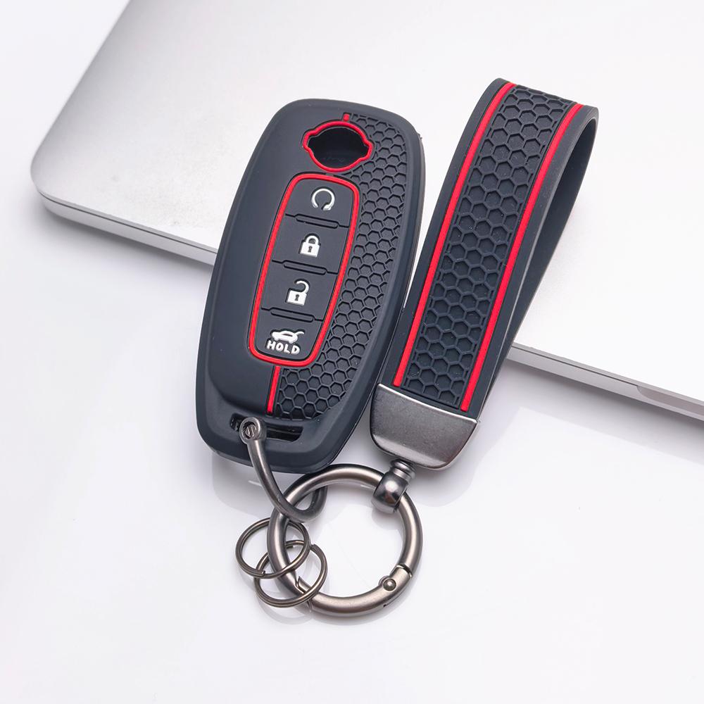Key Fob Cover for Nissan Sentra Altima Models Rogue with Keychain Anti-Scratch Surface Shockproof Structure Soft Grip Texture Easy Install Design