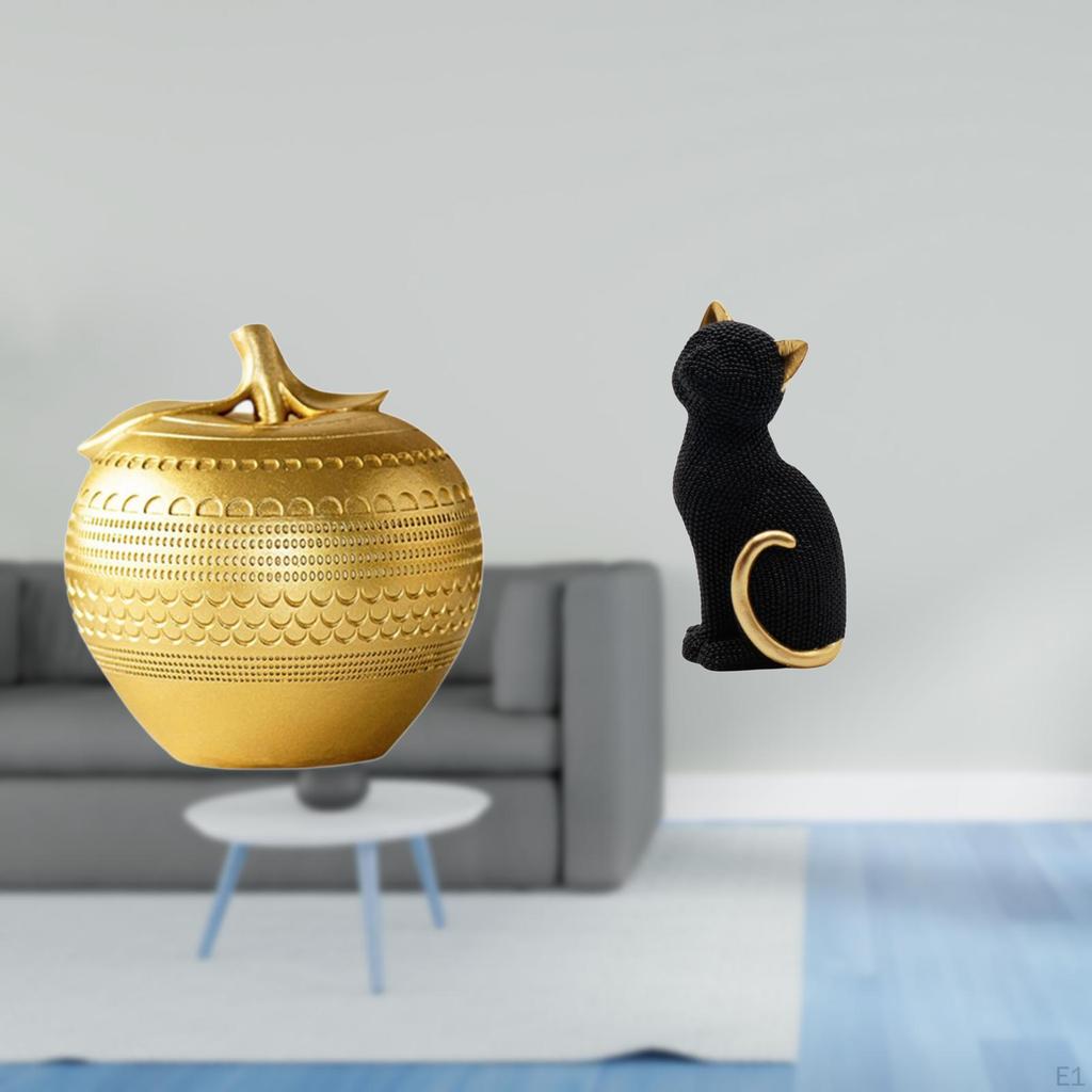 Modern Resin Cat Figurine Sculpture for Tabletop Bookshelf Dining Room Bedroom Office Entrance