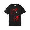 Horror Collage T-Shirt | Red Noir Creepy Faces, Pentagram Graphic