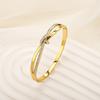 Classic titanium steel bracelet, stainless steel plated18k Gold bracelet with a simple and luxurious design, full of diamonds, featuring a bow and