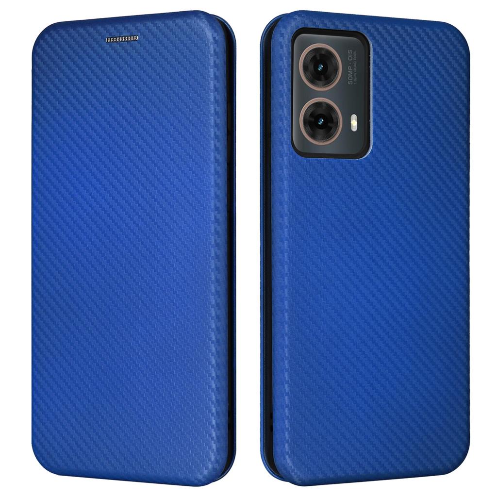 For Motorola Moto G85 5G Case Card Holder Leather Carbon Fiber Texture Phone Cover