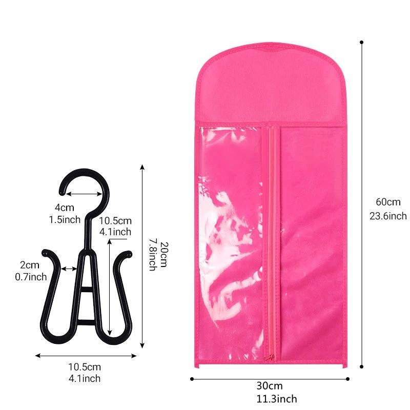 Wig Storage Bags Hair Extensions Storage Bag With Hanger For Wigs Hair Extension Holder Wig Hanger With Bag Wig Accessories