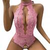 Sexy Lingerie Set With Lace And Hole Bodystocking Pink S
