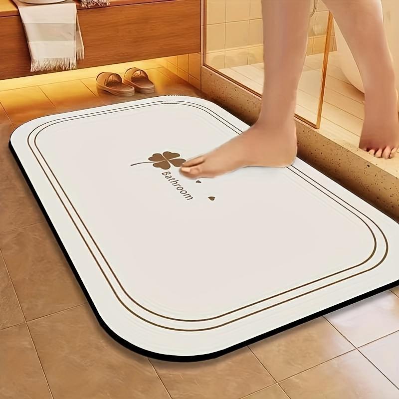 Quick Dry Bathroom Mat, Super Absorbent Diatomite, Non-Slip and Water-Absorbing, Soft and Comfortable