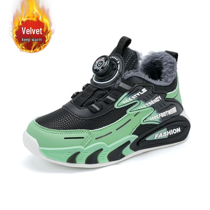 2026 Winter Warm Boys' Waterproof Cotton Shoes with Soft Sole - Lightweight, Casual, and Comfortable for Students