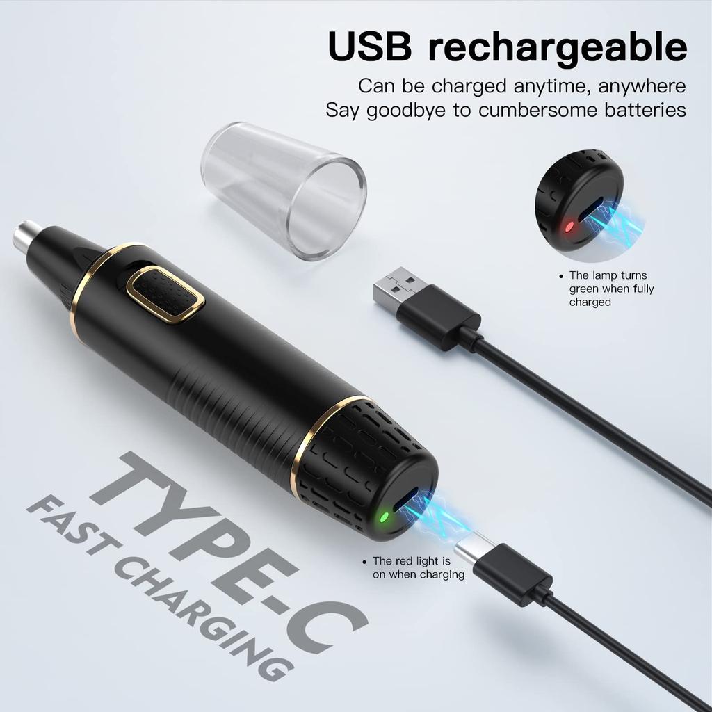 XOOMRSCP Nose Hair Trimmer for Facial Hair Trimmer with IPX7 Waterproof Dual Edge Blades Men,Professional