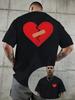 [Double Front And Back Print] Band-Aid Heart Shape, Fun And Soothing, American Street Style. Men'S Casual T-Shirt with C