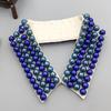 Elegant Pearls Beaded Bib Faux Collar Half Shirt for Women Lapel False Collar Detachable Collar Neckline Choker Necklace