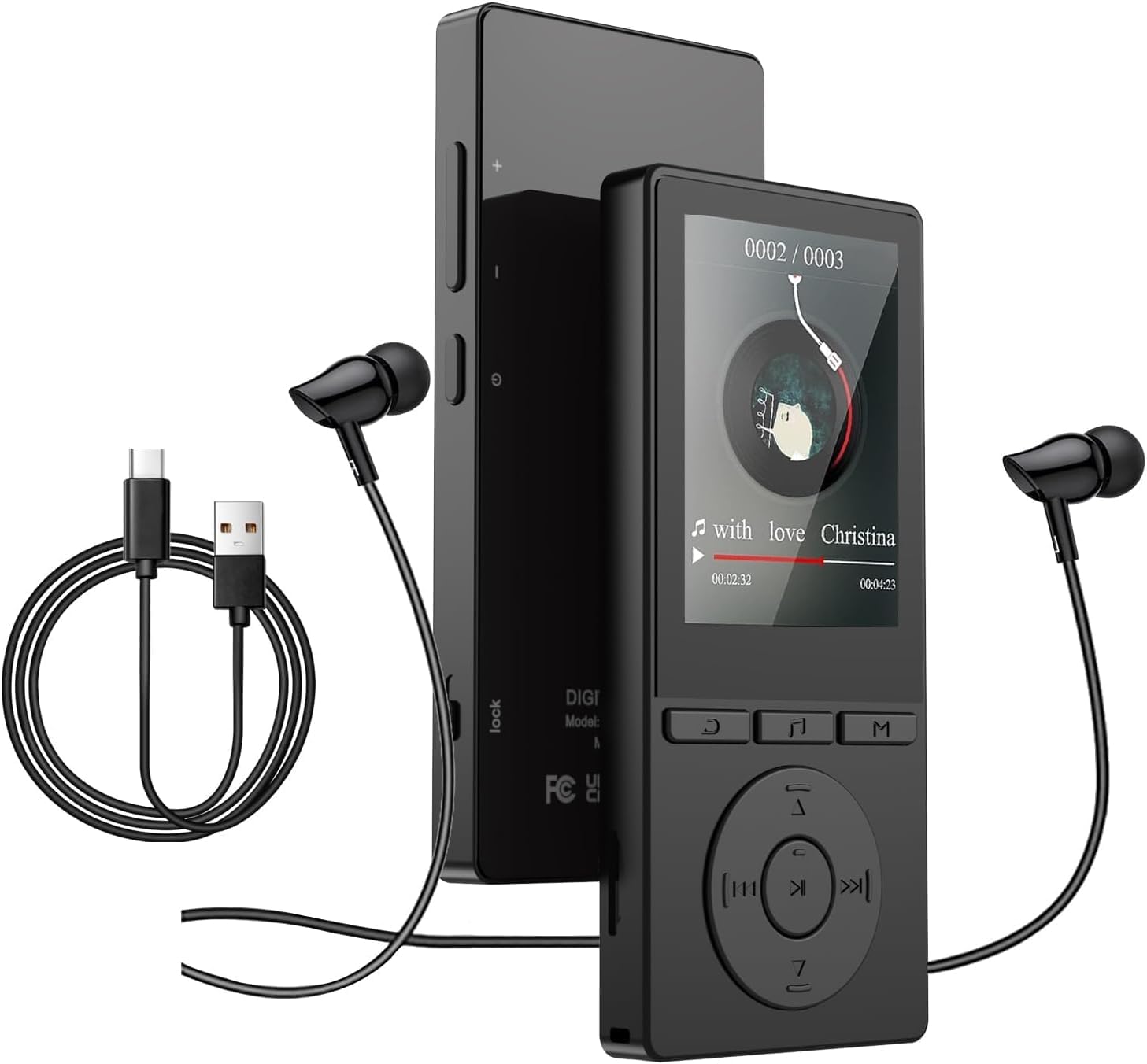 Bluetooth MP3 HIFI Music Player with 64GB Internal 128GB SD Card Digital Audio Player with FM Alarm and Includes Ideal for Language and Black 5.3 nero
