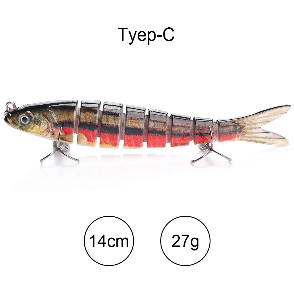 

8-Segment Sinking Lure 13.5Cm 19G Wobbler Hard Bait For Pike Fishing Realistic Swimbait Premium Durable Quality