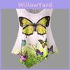 Stilvolles Ärmelloses Damen-T-Shirt Mit Schmetterlingsprint und Spitzen-Patchwork Für Sommer-Chic