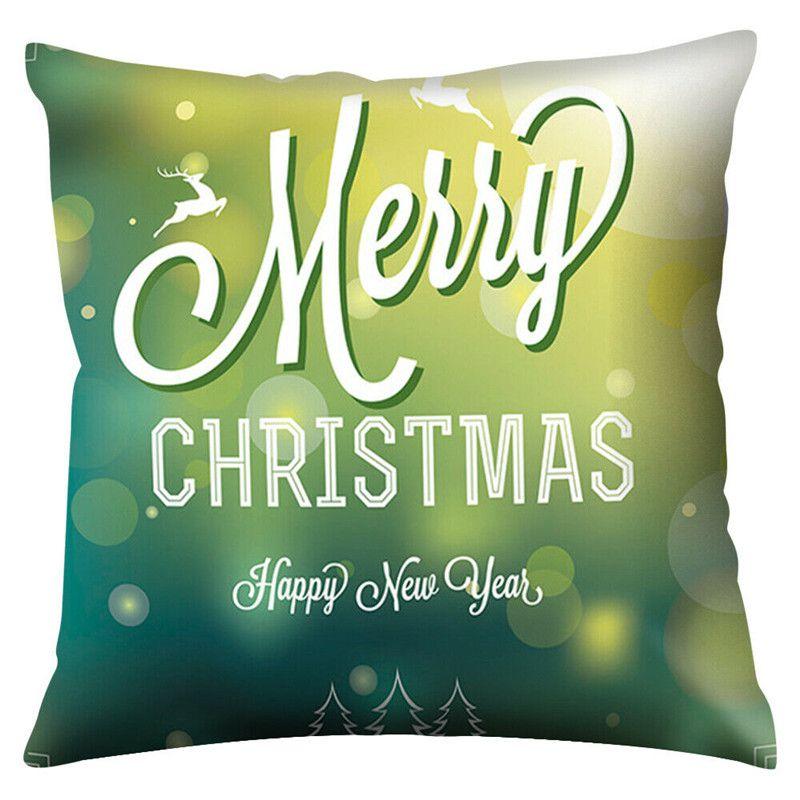 Polyester Peach Skin Christmas Cushion Cover 18" For Sofa Decor**
