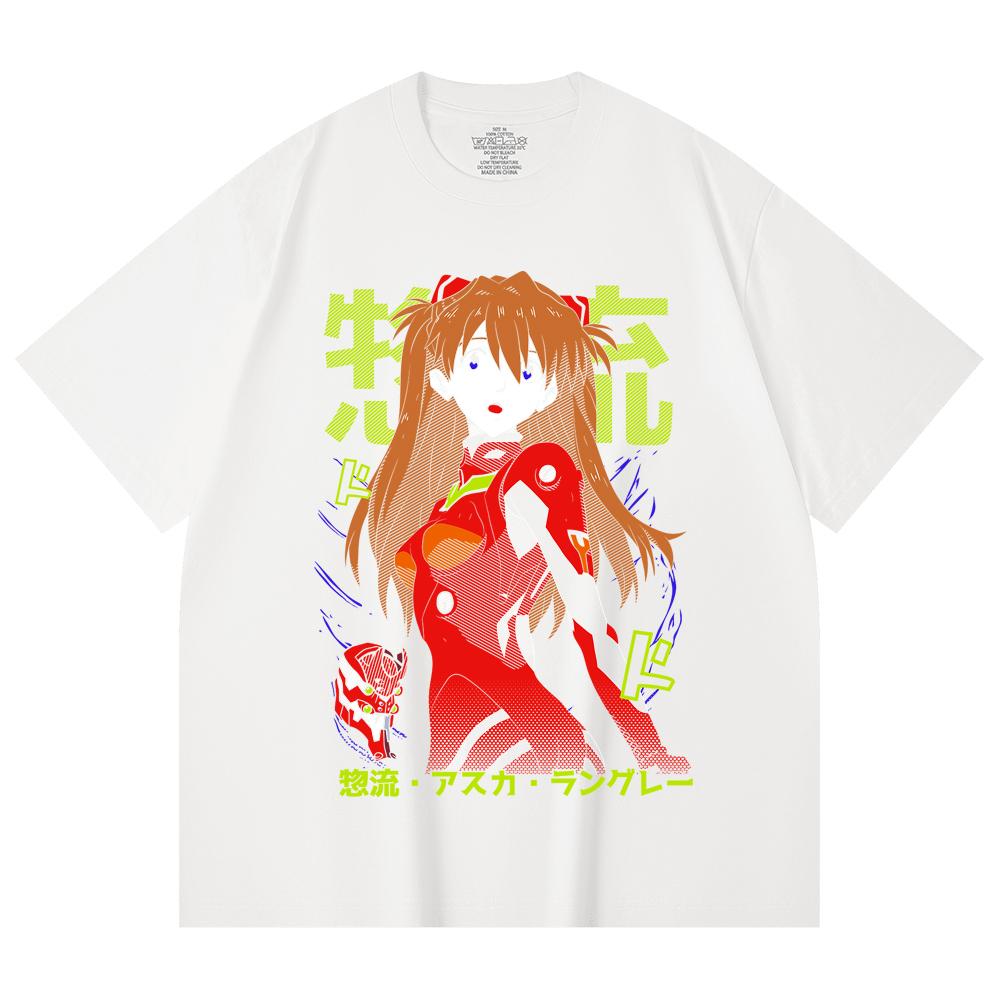 230 Gsm 100% Cotton Evangelion V10 Asuka Print Unisex Heavy Cotton T Shirt