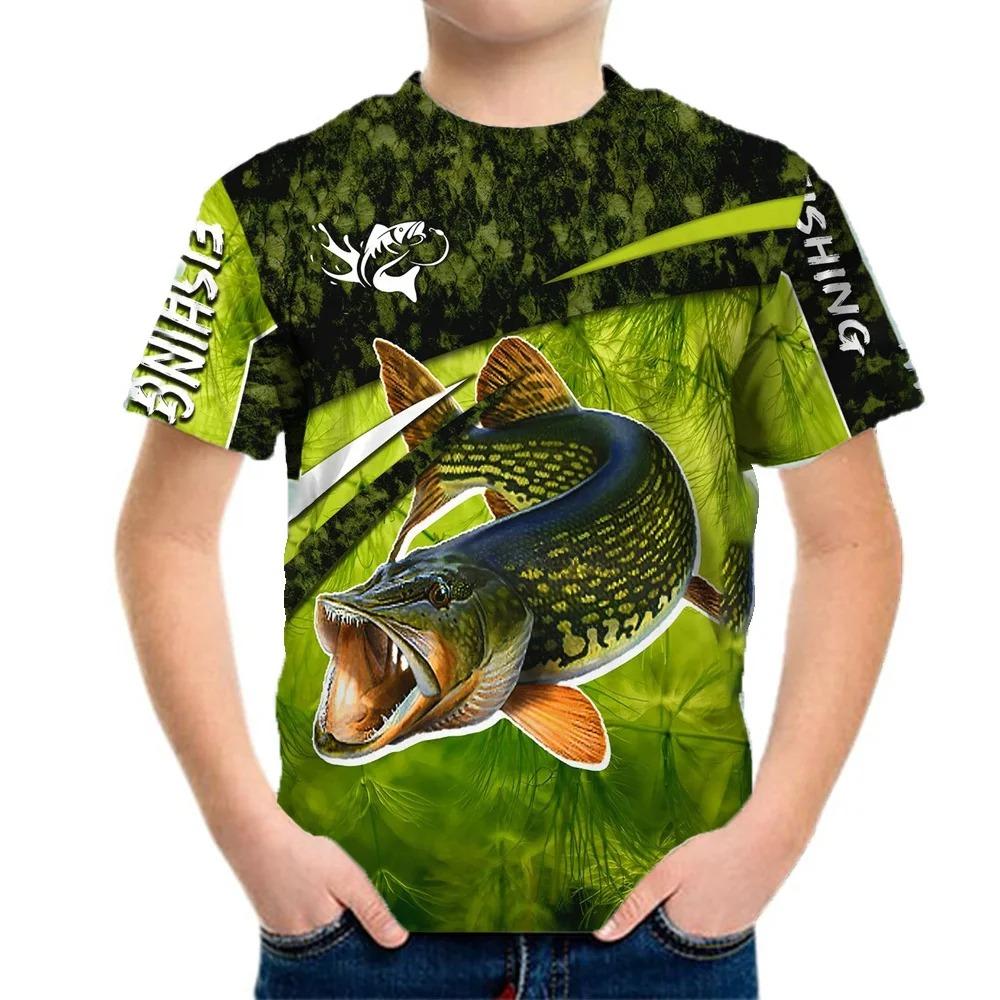 

Outdoor Fishing 3d Printe Children s Tops Teenagers From T-Shirts for Boys Girls Kids Clothes Summer Short Sleeve 110