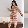 Woven Pure Cotton Padded Jacket Pajamas Women'S Winter Three-Layer Thickened And Velvet Mother Loungewear Winter Warm Suit