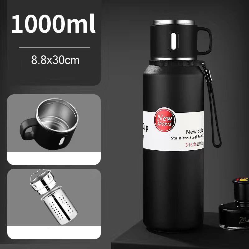 Travel Tumbler Thermos Bottle for Coffee Vacuum Flasks Keep Hot Cold 1L Insulated Cup Stainless Steel Thermal for Water Bottle