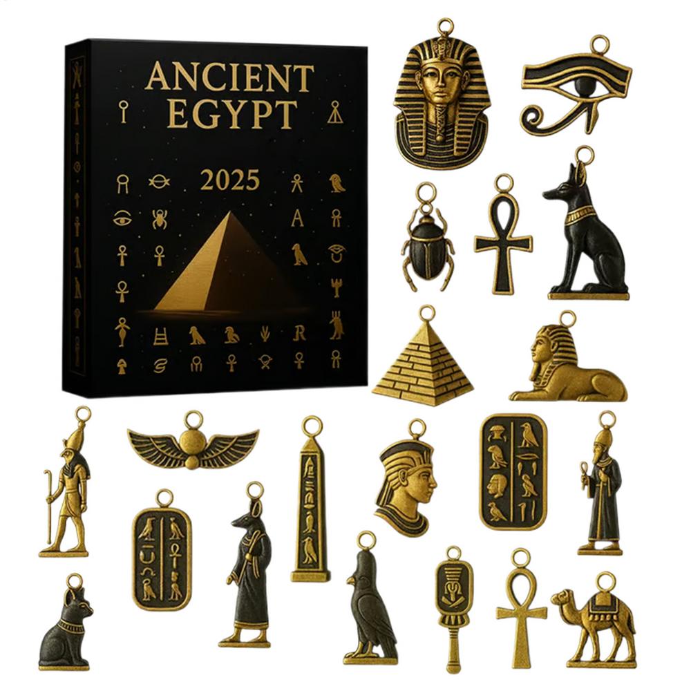 

Egyptian Theme Advent Calendar 2025 24 Days 2D Acrylic Christmas Countdown Pendants for Living Room Workplace Farmhouse Decor other