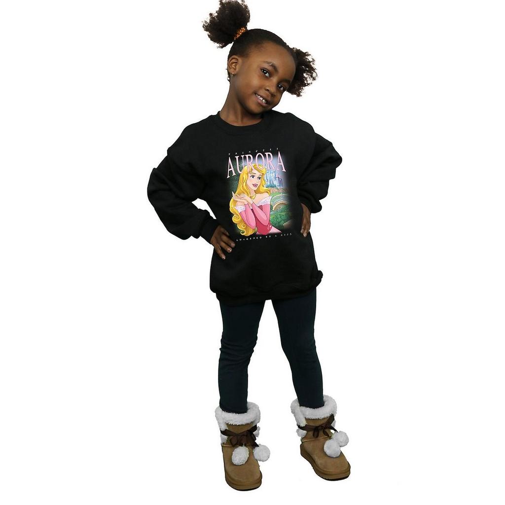 Dornröschen-Sweatshirt „Aurora Montage“ aus Baumwolle für Mädchen