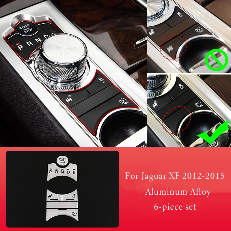 For Jaguar XF XJ 2010-2019 Car Modification Interior Central Control Shift Panel Button Decoration Sticker Car Accessories