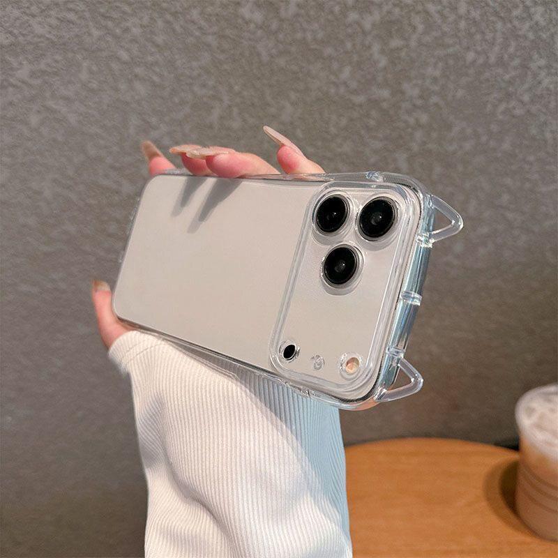 Transparent Cat Ear Phone Case for iPhone 17, 16 Pro Max, 15 Pro, 14/13