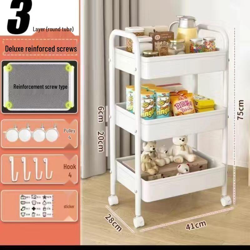 Mehrschichtiger Rollwagenständer: Mobile Aufbewahrungslösung für Küche, Schlafzimmer, Badezimmer oder Kinderzimmer