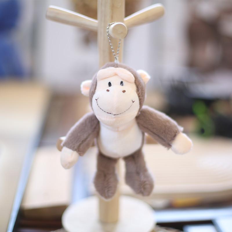 

Charming Stuffed Monkey Keyring Small Plush Gorilla Bag Accessory Kids Gift коричневий