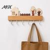 Entryway Organization Hooks Wooden Key Holder, Solid Wood Organizer with 6 Hooks, Modern Decor Wall Mounted Hanger for Kitchen And Office Coat Rack