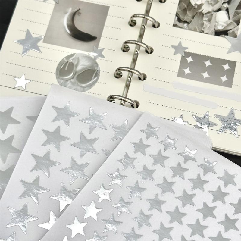 Glitzernde metallische Sternaufkleber Haftende Sternaufkleber Etiketten für Scrapbooking Geschenkpapier Journal Kinder Motivationsaufkleber