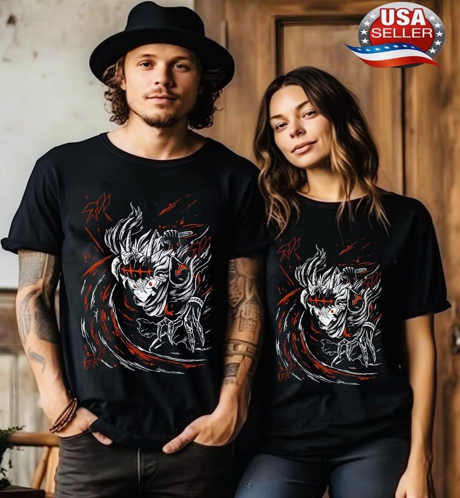 

Asta Yuno T-shirt Black Clover Anime Manga Girl ,Gifts Christmas ,Black Shirt, L