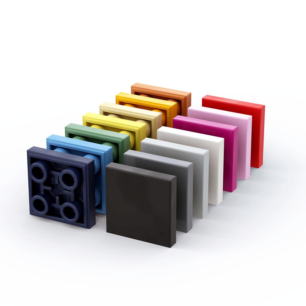 100pcs MOC Compatible Assembles Particles 11203 Tile Modified 2 x 2 Inverted Building Blocks Parts DIY Enlighten Block Bricks