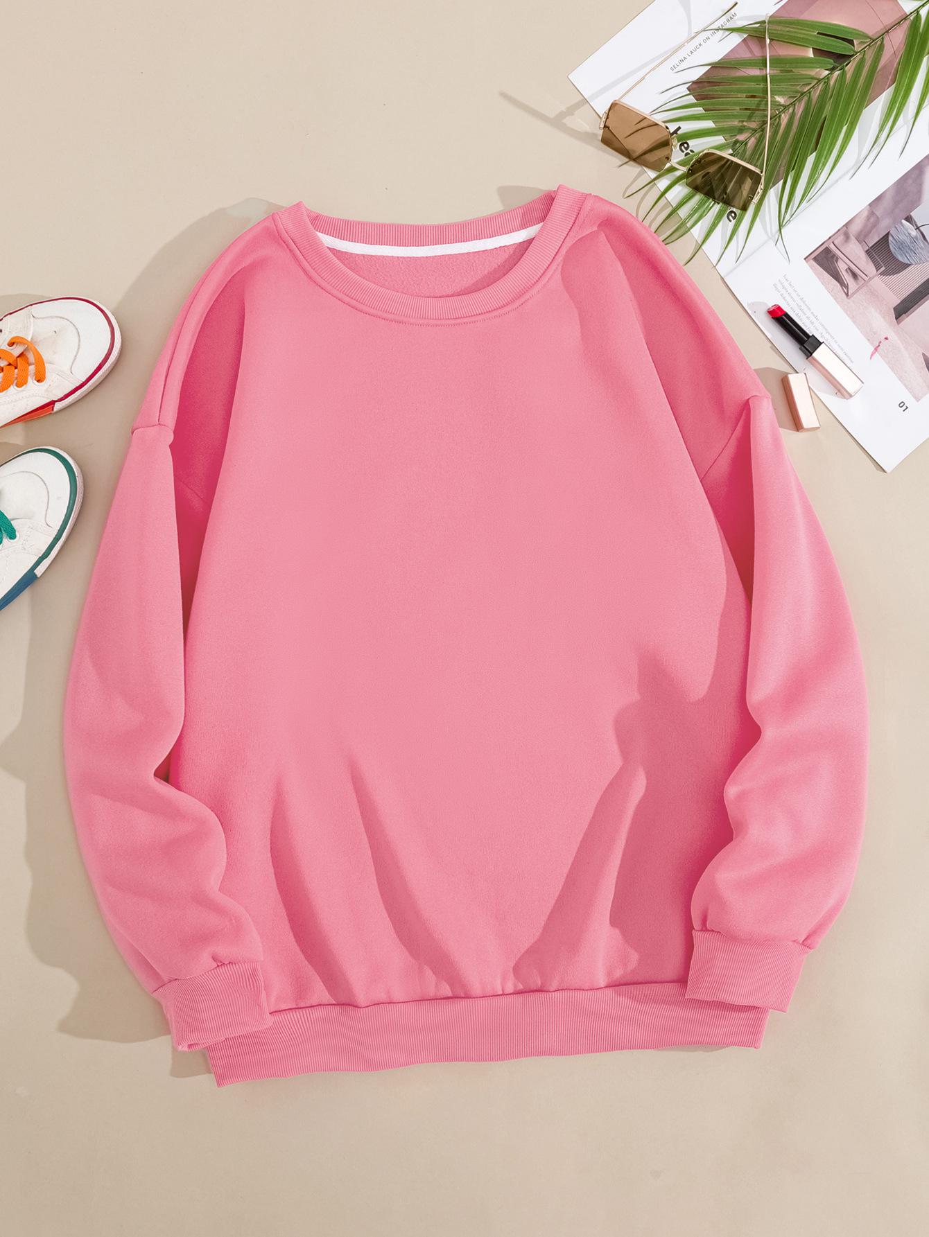 

Женская весенняя флисовая толстовка свободного кроя с круглым вырезом, 2024 Extra Large