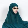 Instant Hijabs With Cap Plain Chiffon Jersey Hijabs For Woman Veil Muslim Islamic Hijab Cap Scarf For Women's Hijabs Headscarf